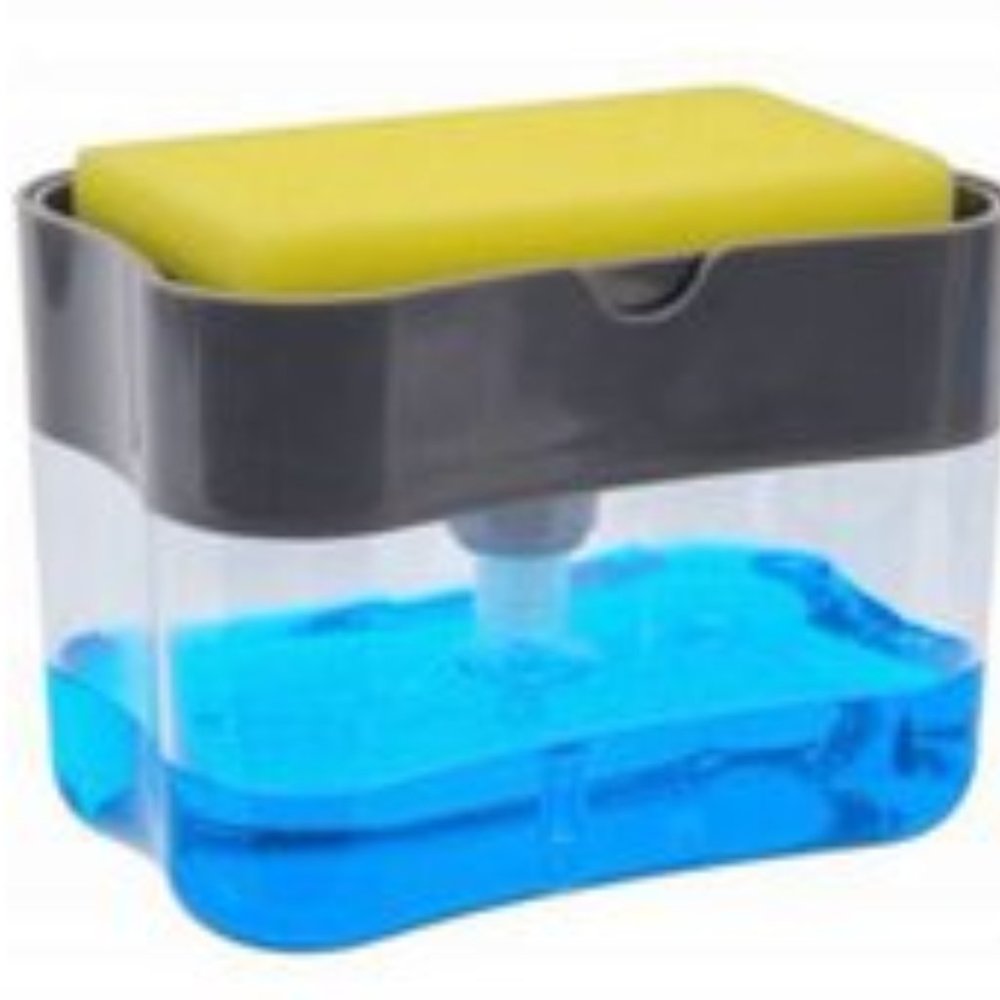 Dish soap dispenser and sponge holder